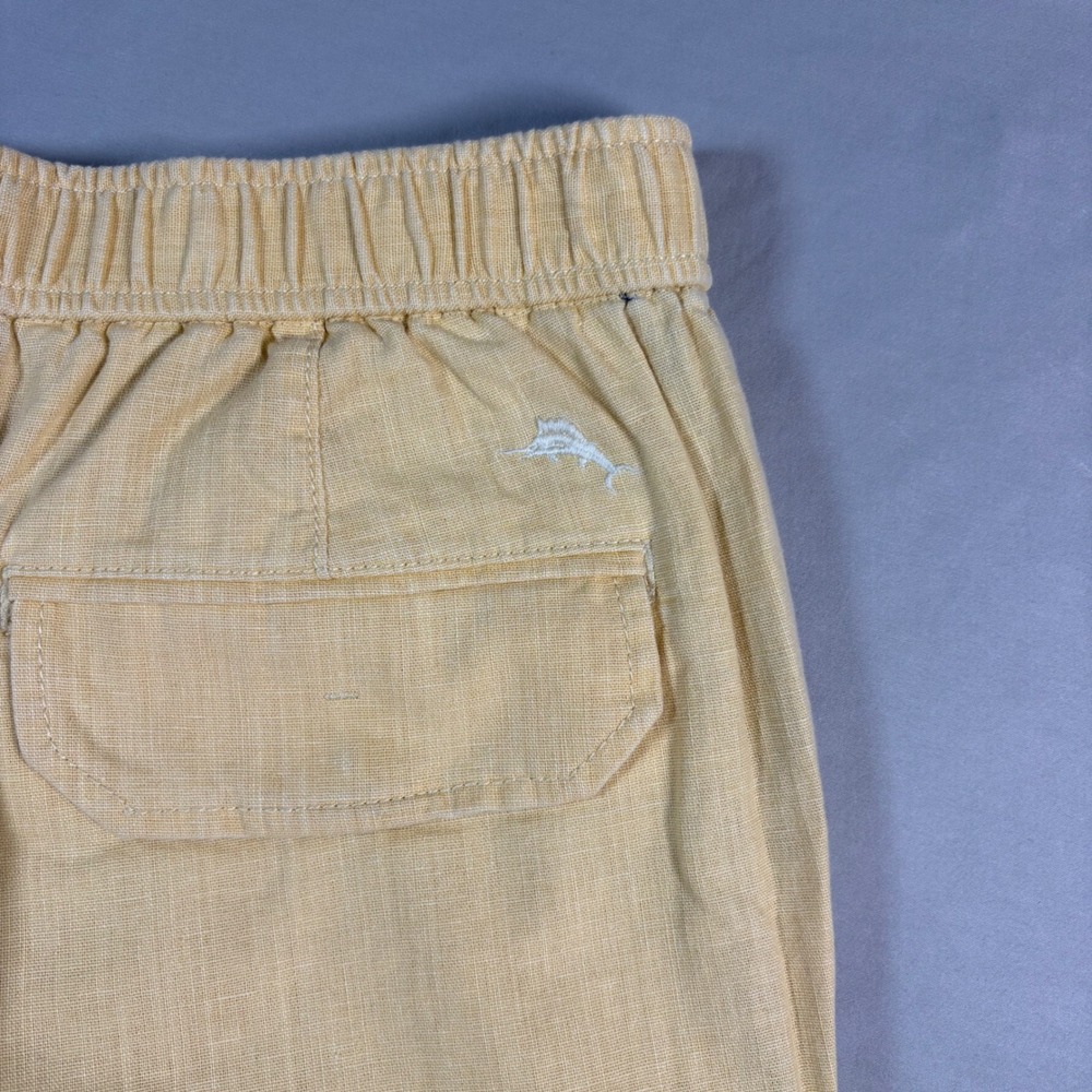Tommy Bahama Linen The Dream Cargo 9 Shorts Mens Medium Wicker Yellow New - Picture 5 of 8